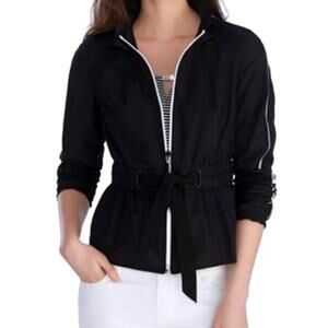 WHITE HOUSE BLACK MARKET Womens(10) Black Zip-Up Windbreaker/Rain Jacket